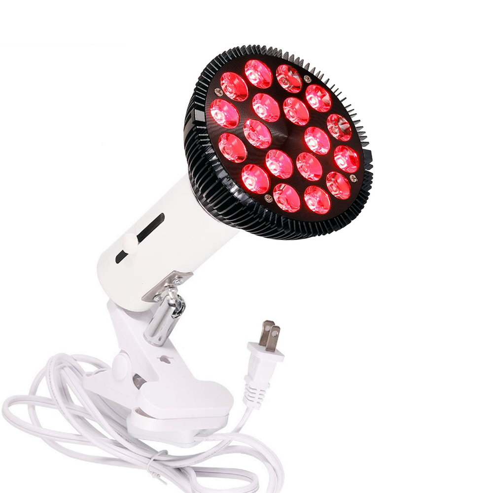 Led red light therapy device with clamp near infrared lamp e27 54w red light therapy bulb