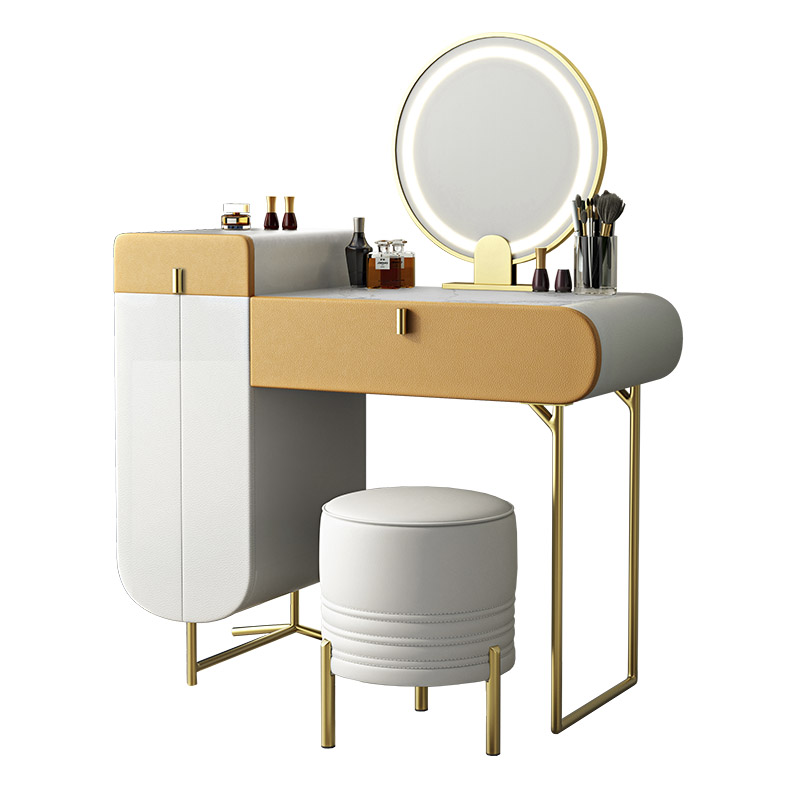 Light luxury dressing table storage cabinet one small apartment Nordic simple modern bedroom net red high-end makeup table