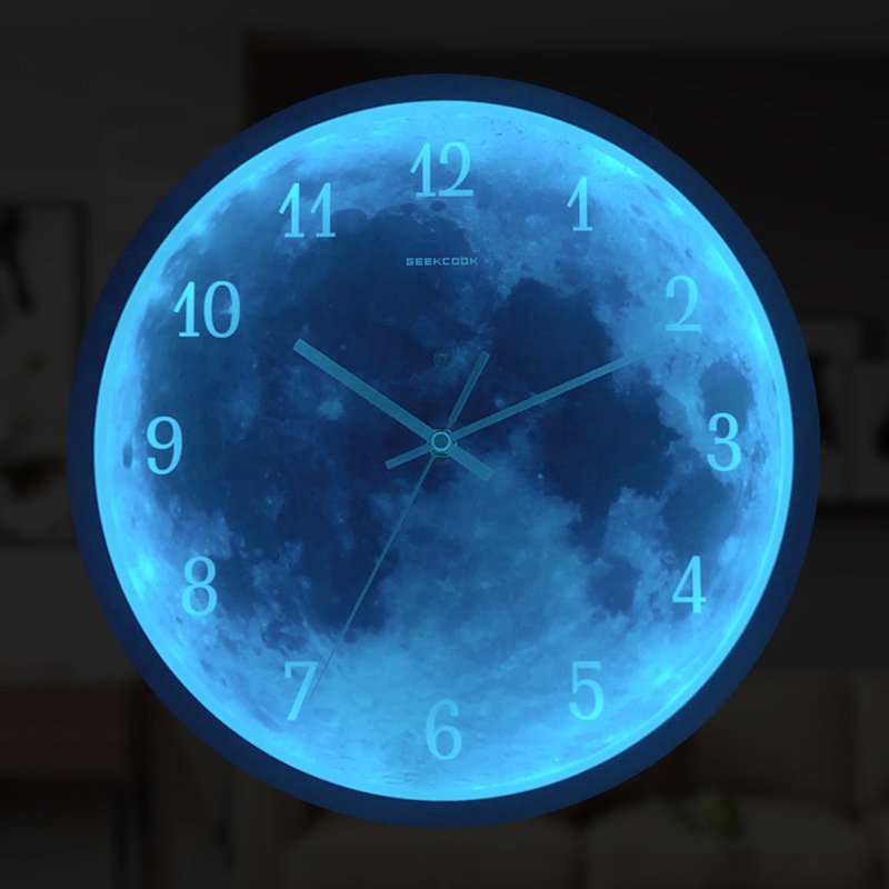 Hot Sale 3D Digital Voice Control LED Luminous Silent Sweep Wall Clock for Elderly