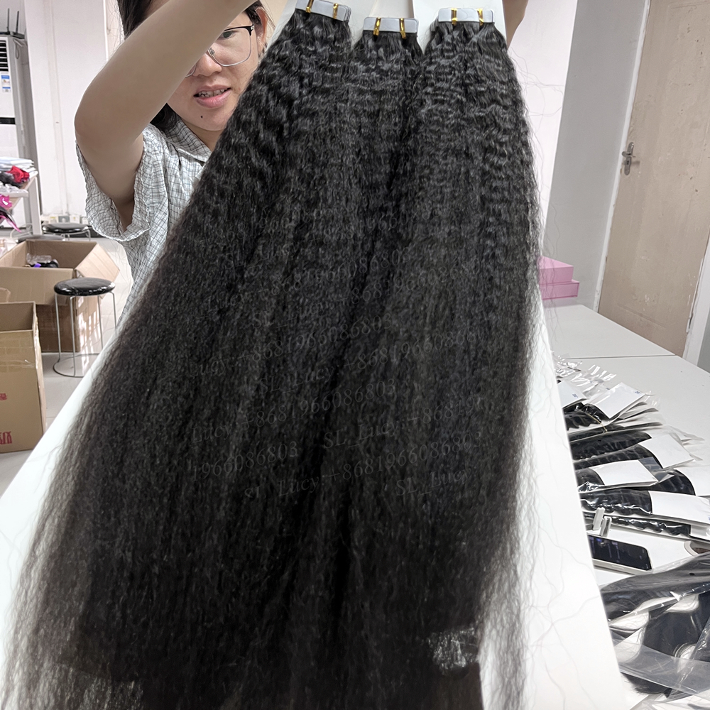 Double Drawn Virgin Invisible Pu Skin Weft Tape Hair Extension Human Hair Inject Invisible Tape In Hair Extension Vendors
