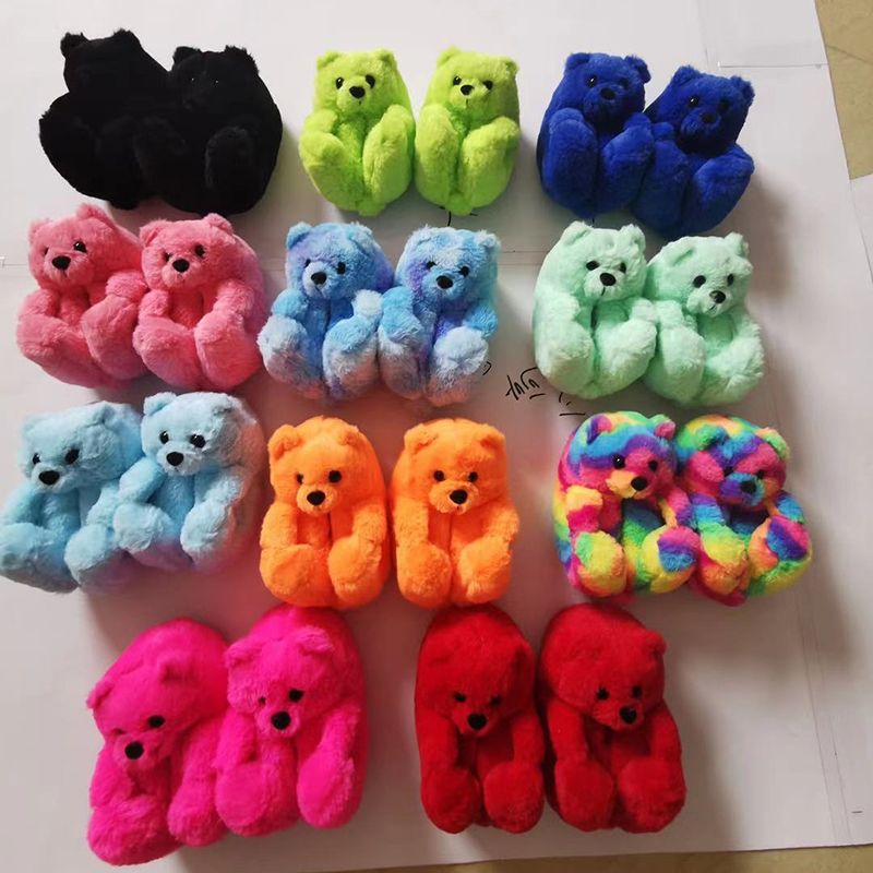 Dropshipping suppliers for Kids Plush Infant Slipper Animal Teddy Bear Slippers Kid Toddler Baby shoes
