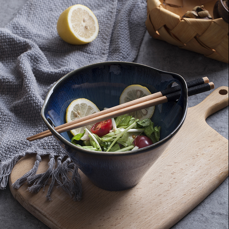 Hot products japanese style bowl set color-glaze bowl ceramic ramen instant noodle bowl