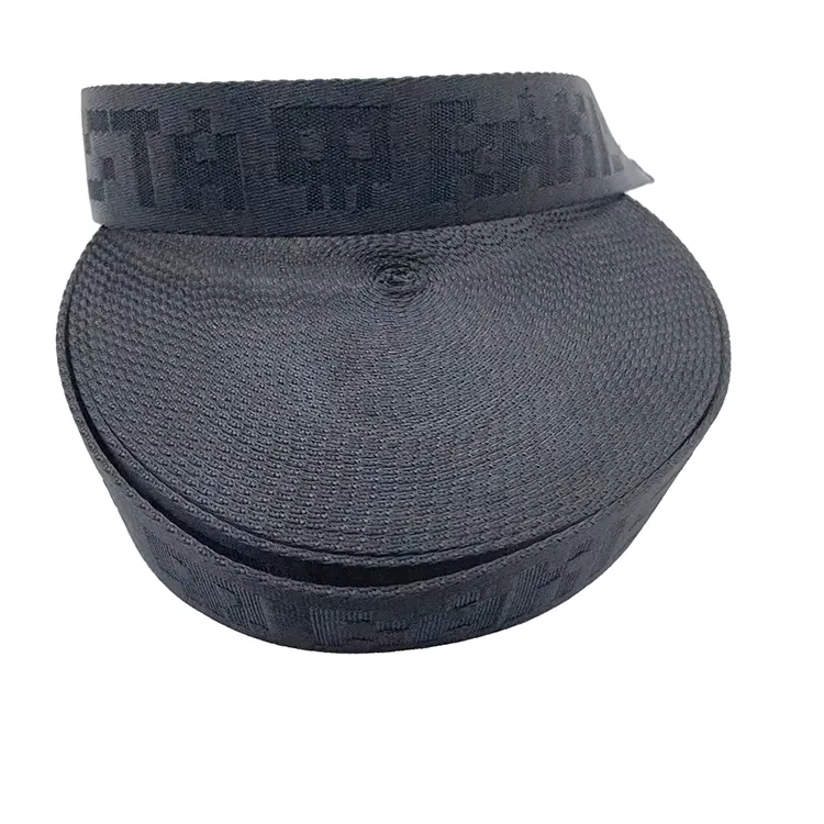 GINYI Custom Logo Jacquard Polyester Nylon Woven Logo Jacquard Webbing For Bags Belt