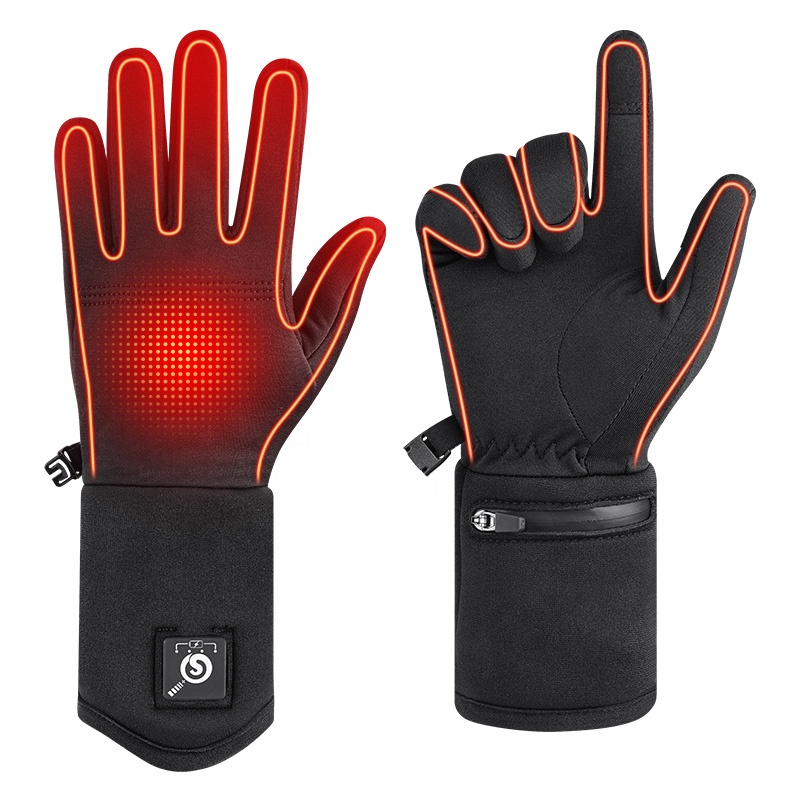 Savior Sports Outdoor Winter Waterproof Warm Rechargeable Battery Thin Heated Glove Liners Touch Screen Electric Heating Gloves