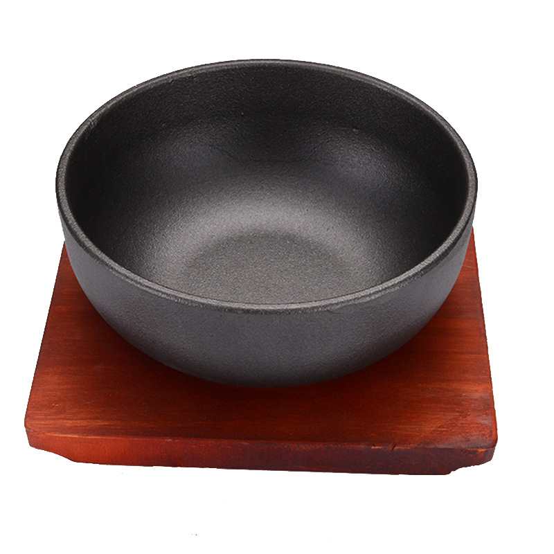 Толстая чугунная Корейская миска bibimbap из чугуна, японская Корейская миска для еды, бытовой необработанный железный горшок, индукционная плита