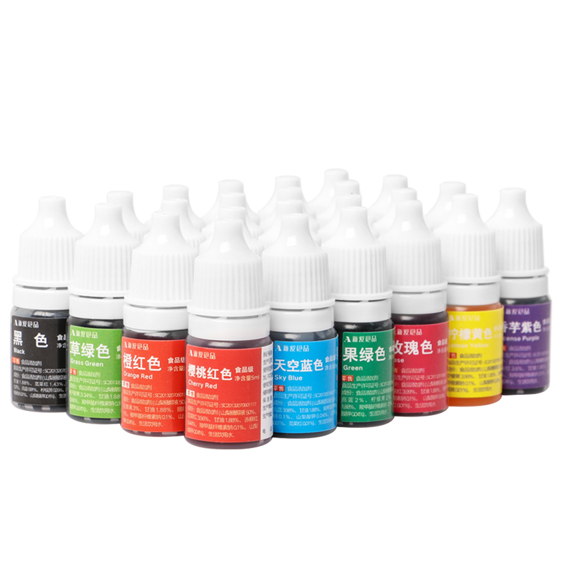 Cocosir Customizable Hot Sale Food Coloring 24 Color Liquid Set Dye for Baking Cookies Decorations Cooking and Slime 5ml