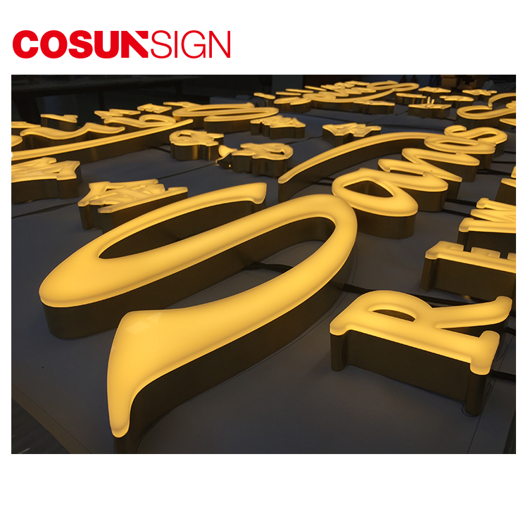 Cosun пользовательские офисные стены 3D акриловый открытый дисплей Led вывески буквы
