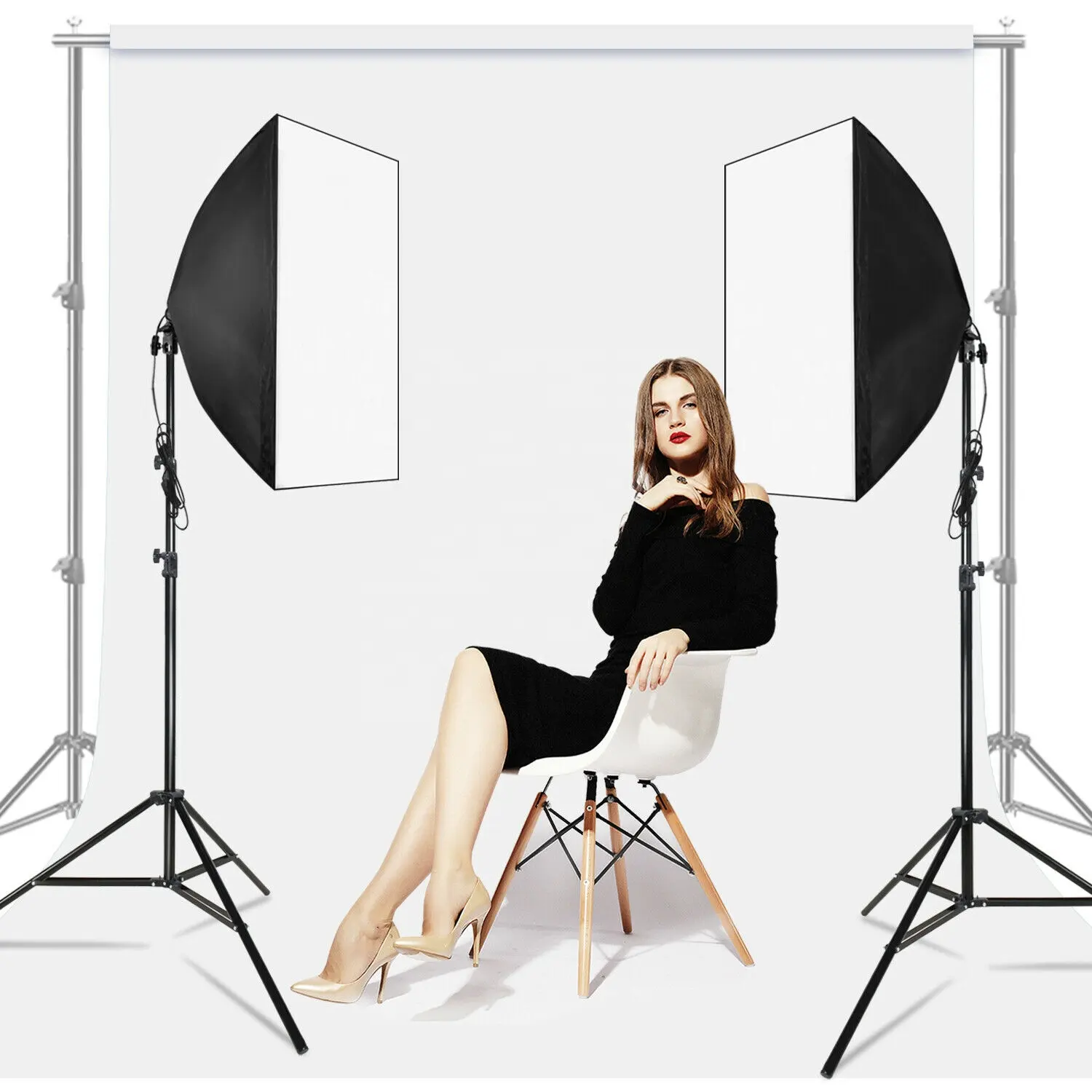Photo Studio 50x70cm 20" X 28" Photography Continuous Light Box Softbox With LED Bulbs Socket For Photography Lighting