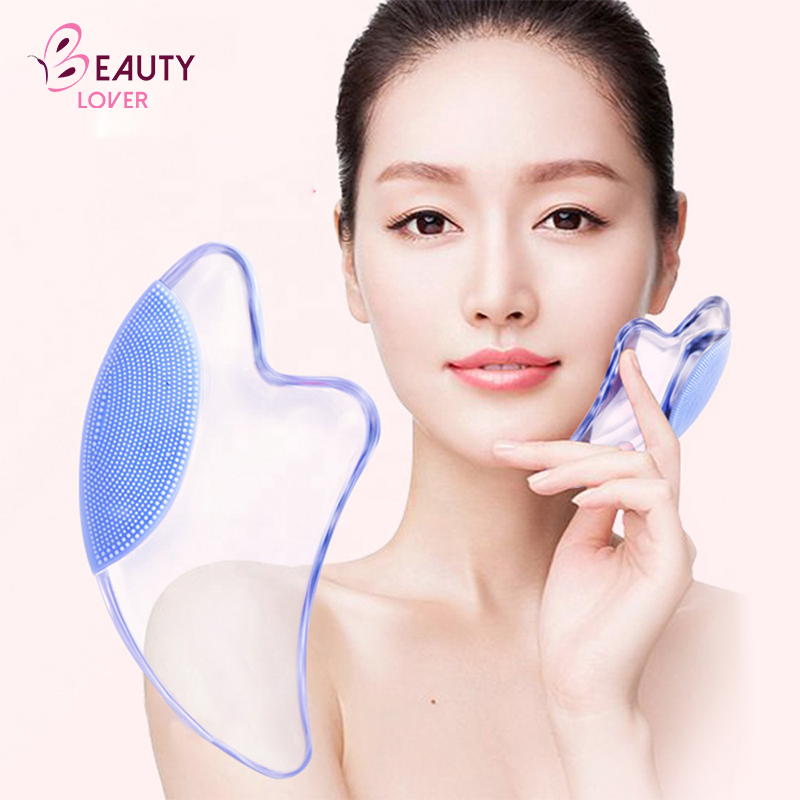 Custom Fitness Anti-Aging Body Face Rose Quartz Blue Guasha Board Tools Set Muscle Facial Massage Gua Sha Jade Roller