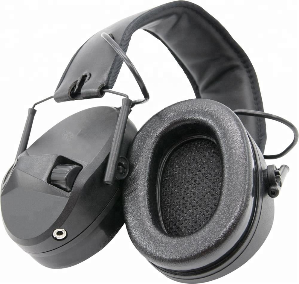 Black Foliage Audio Electronic Hearing Protection Headset Earmuff With Earphone For Shooting 22dB