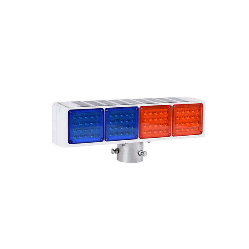 Red Blue Traffic Flash Double-Side Traffic LED Warning Strobe Light Solar Flash Light