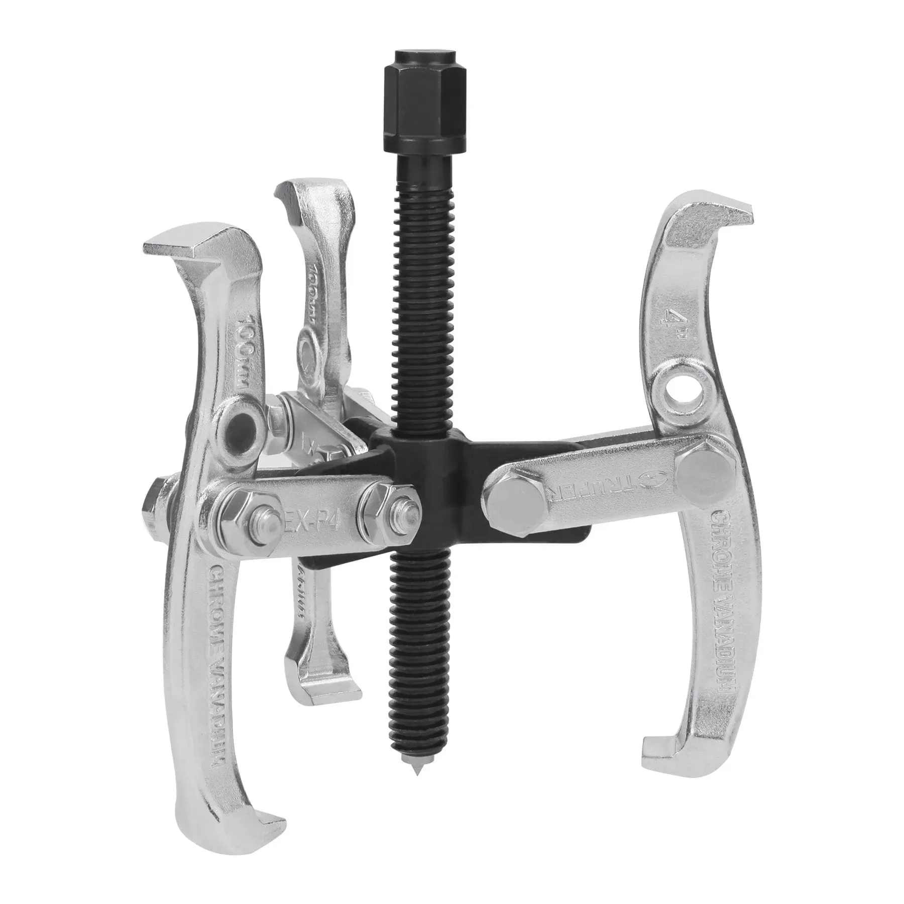 Truper 4-Unit Set 3 Quijada 4' Gear Pullers Compact Extractor of Poleas in a Convenient Box