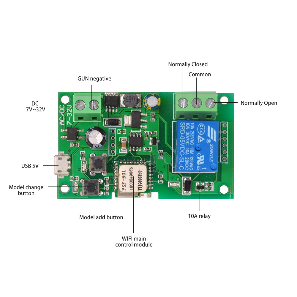 EweLink DC7-32V для использования в домашних условиях 1 CH перекидывание самозапирающийся WIFI беспроводной умный дом переключатель релейный модуль с Alexa