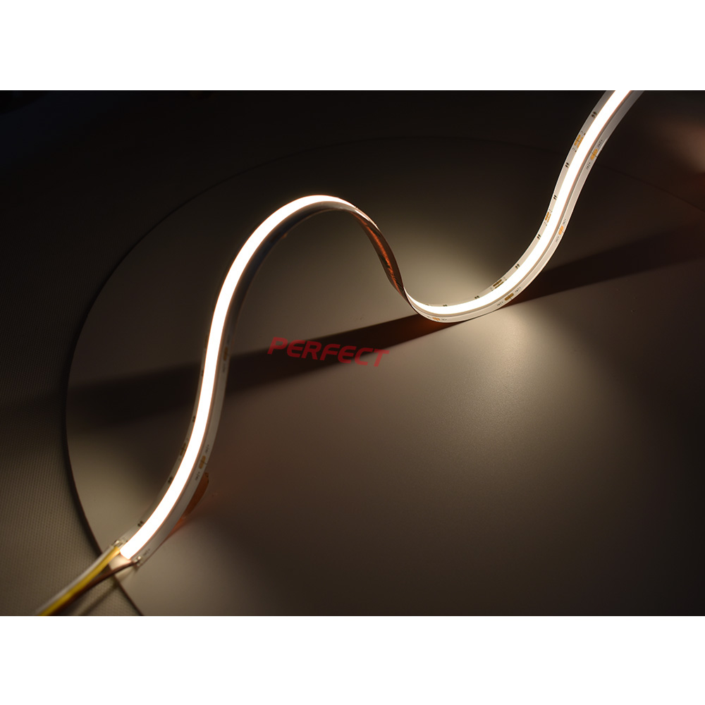 Новые гибкие COB светодиодные полосы света 280 светодиодов/м 5 м DC24V 3000K 10 ватт/м RA90 без точечного линейного света