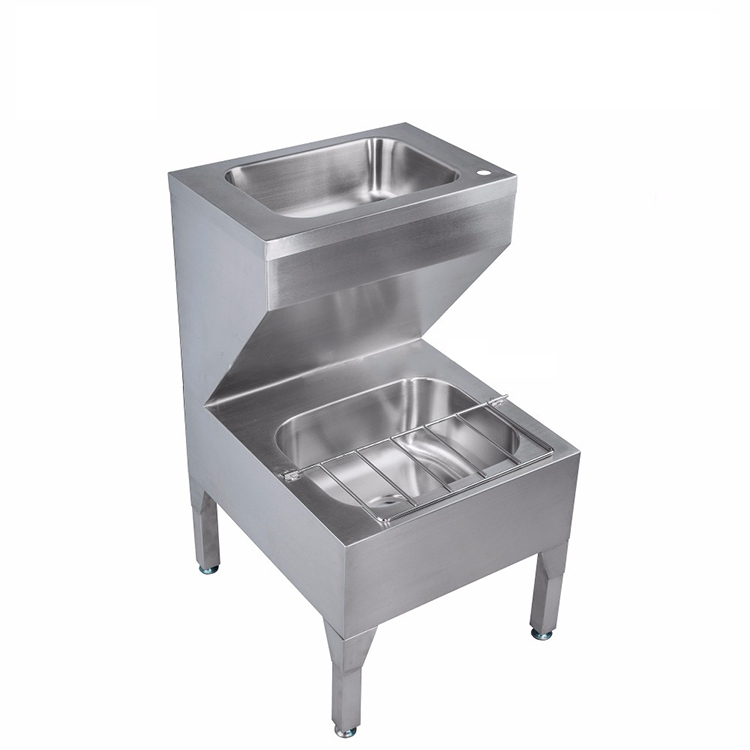 Stainless steel Utility Commercial floor mount double bowls hand wash basin lavation bucket cleaner mop sink for public use