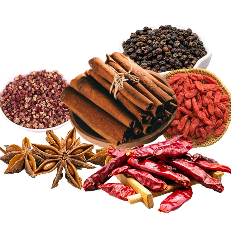 Dry Natural Star Anise Dried Red Chili Wholesale Black Pepper Herbs Spices Cassia Sticks Cinnamon Dried Chinese Red Wolfberry