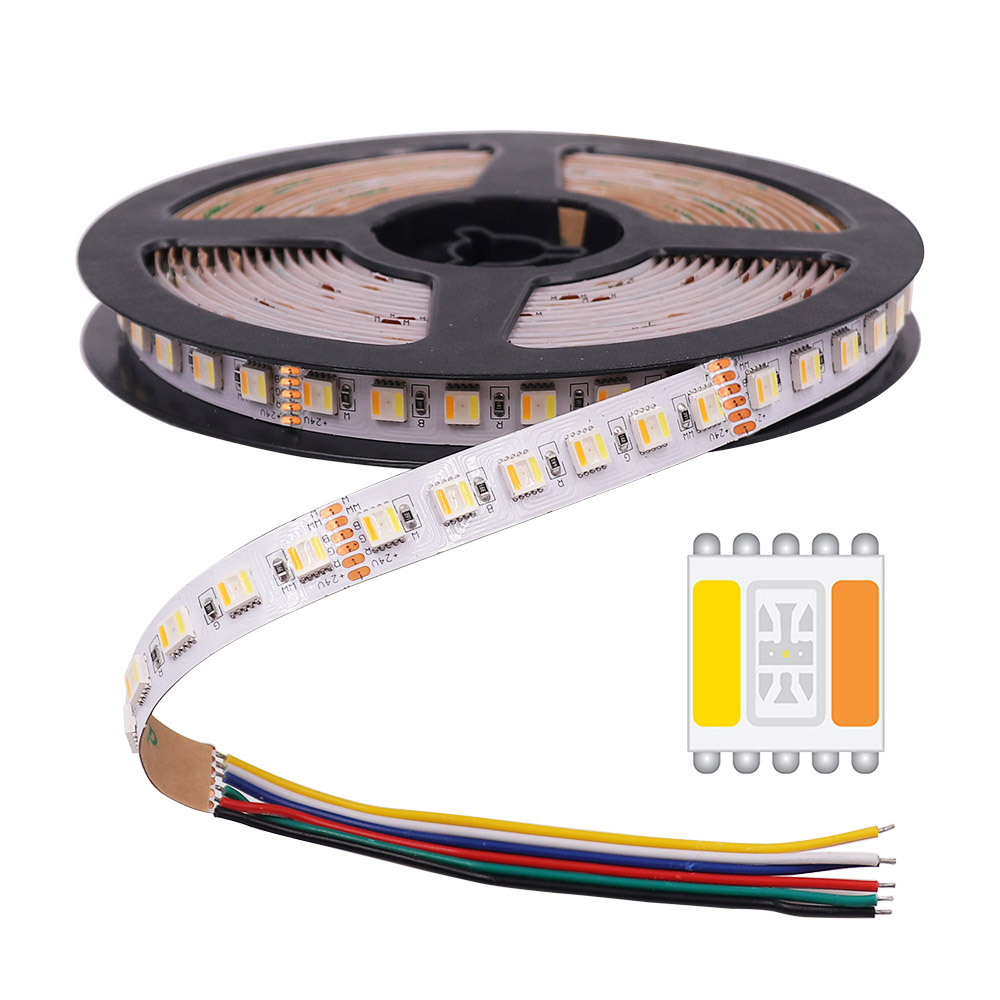 Светодиодная лента smd5050 5 в 1, 12 В постоянного тока, 5 в 1, 6 контактов, rgb, cw, ww, 60 светодиодов, rgbcct
