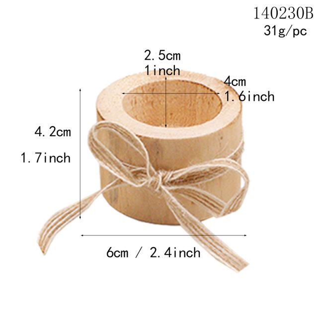Hot Sale Ancient Tree Box Promotional Christmas Candle Jars Wholesale Wooden Candle Holder Container with Ribbon Gift Sets