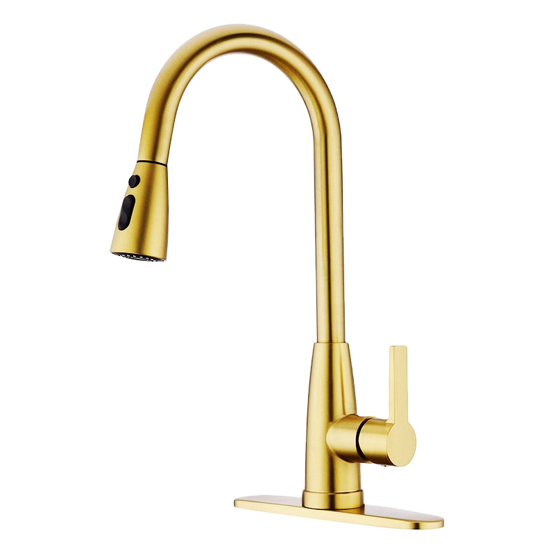 Pull Out Kitchen Faucet Brushed Gold Kitchen Faucet Black Sink Mixer Tap 360 degree rotation kitchen mixer taps