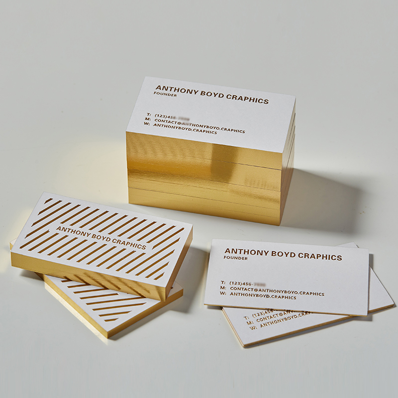High Quality Gold Foil Stamping Business Card Printing Custom luxury gold foil business card printing with golden border / edge