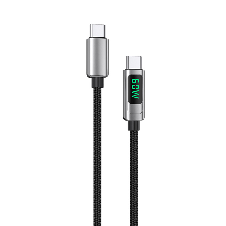 1 м цифровой дисплей PD 60 Вт кабель для мобильного телефона usb c кабель type-c кабель для быстрой зарядки данных для Xiaomi