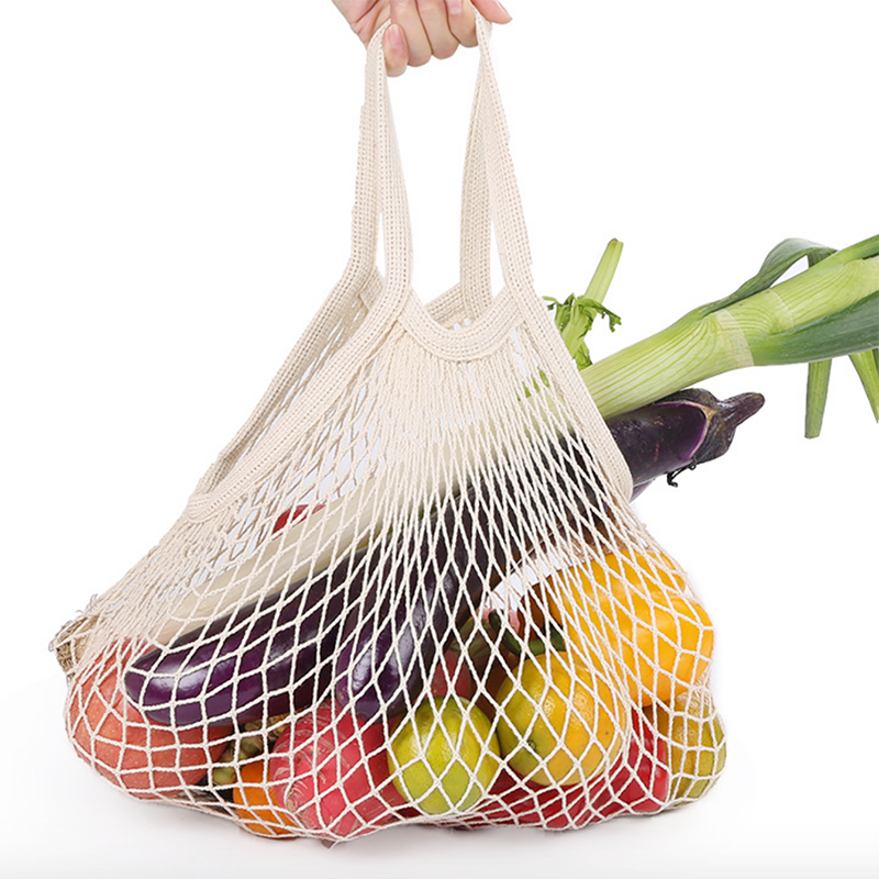 Экологичная многоразовая продуктовая Сумка-тоут, Сетчатая Сумка, хлопковая Сетчатая Сумка для покупок с ручкой