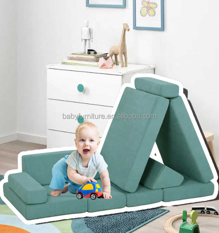 12 Piece Kids Play couch Compressible Wrap Baby Sofa Safe Cheap Kids Sofa For Bedroom Living Room kids Furniture Set
