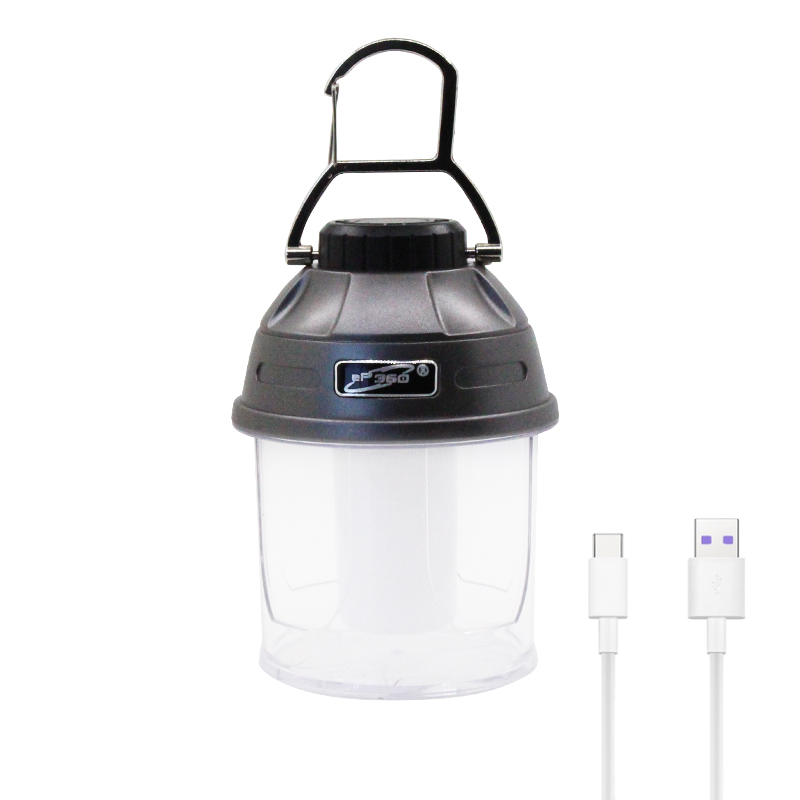 Outdoor Retro Portable 6500K or 3500K stepless dimming rechargeable camping light with Stainless steel hook