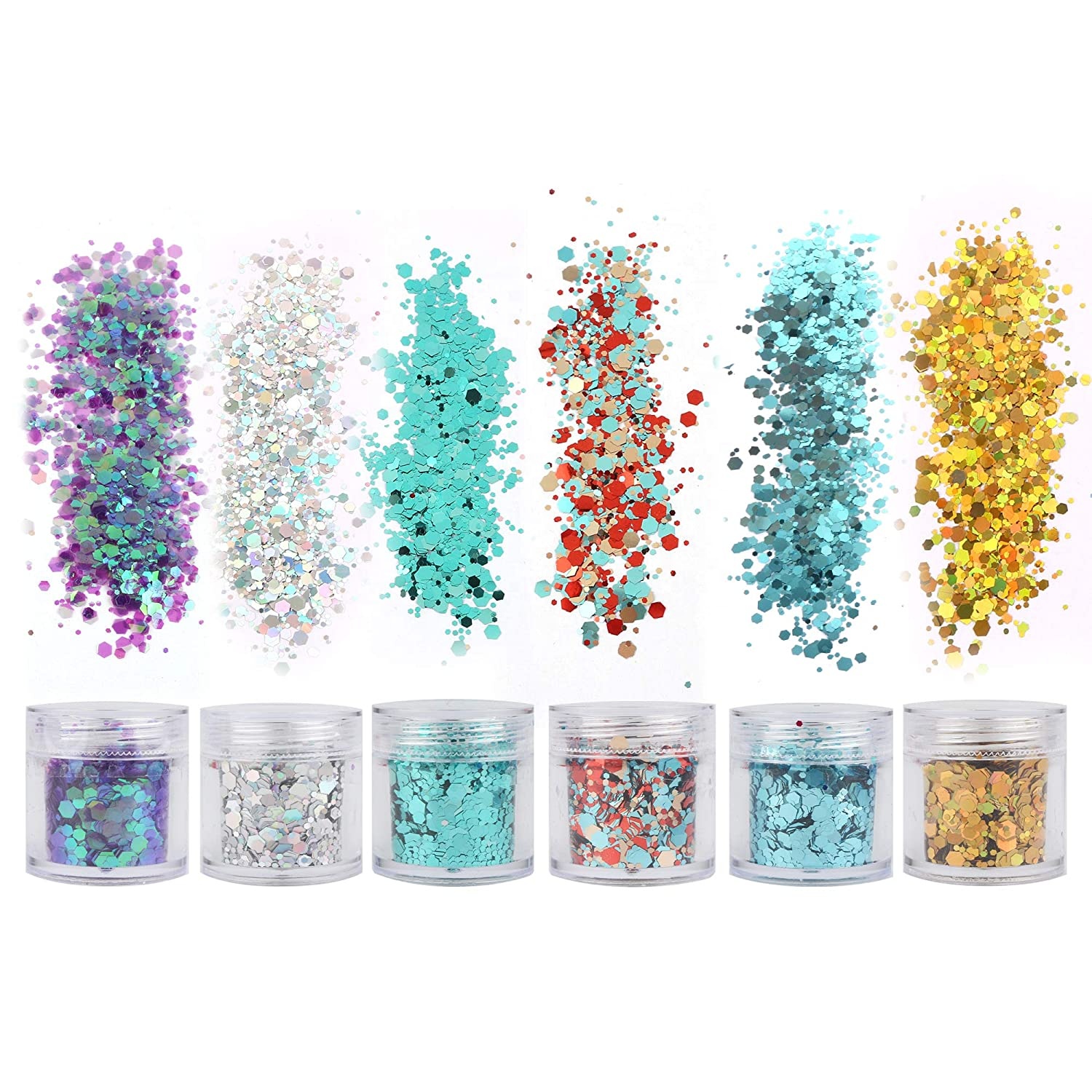 Makeup Princess Ready To Ship Mixed Glitter Grade Bulk Epoxy Mica Flakes Colored Glitter for Cosmetics