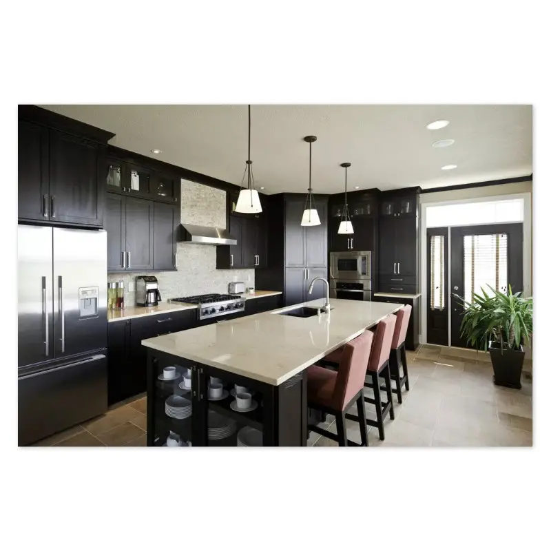 Overall custom open kitchen quartz stone countertop cabinets American kitchen cabinets