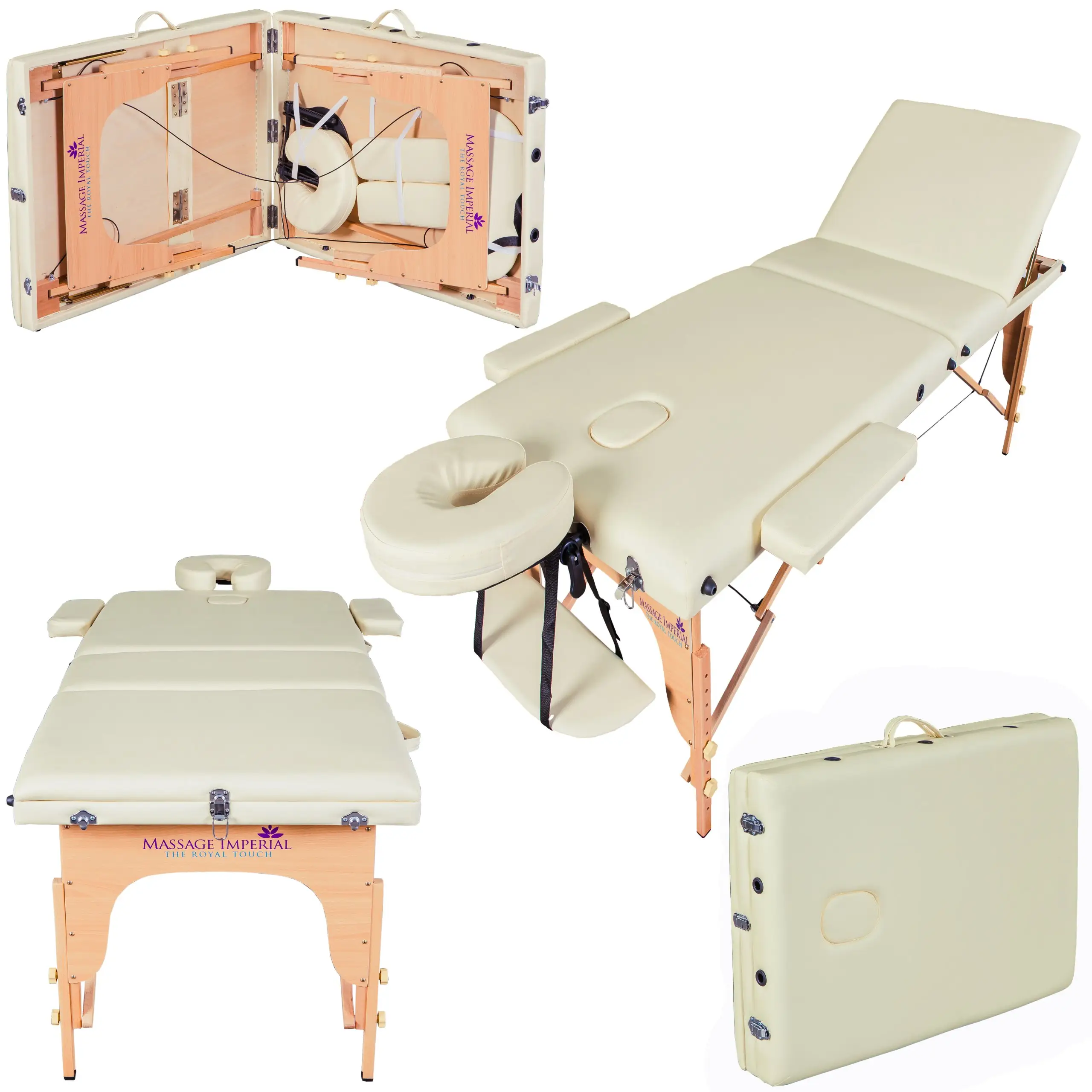 White Color Portable Collapsible Tattoo Beauty Massage Bed 2 Folding Spa Moxibustion Bed Massage Table
