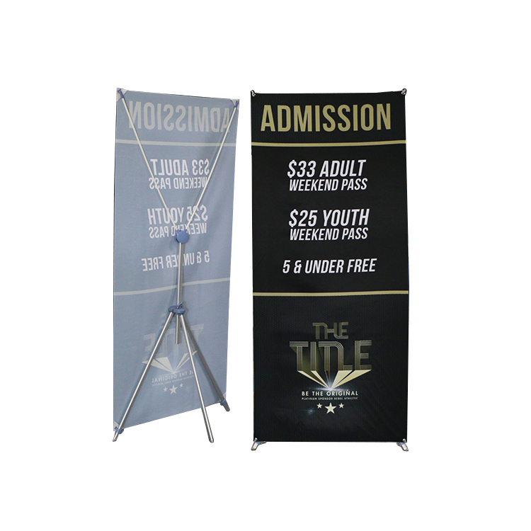 Good quality custom size any design banner adjustable alu X banner stand