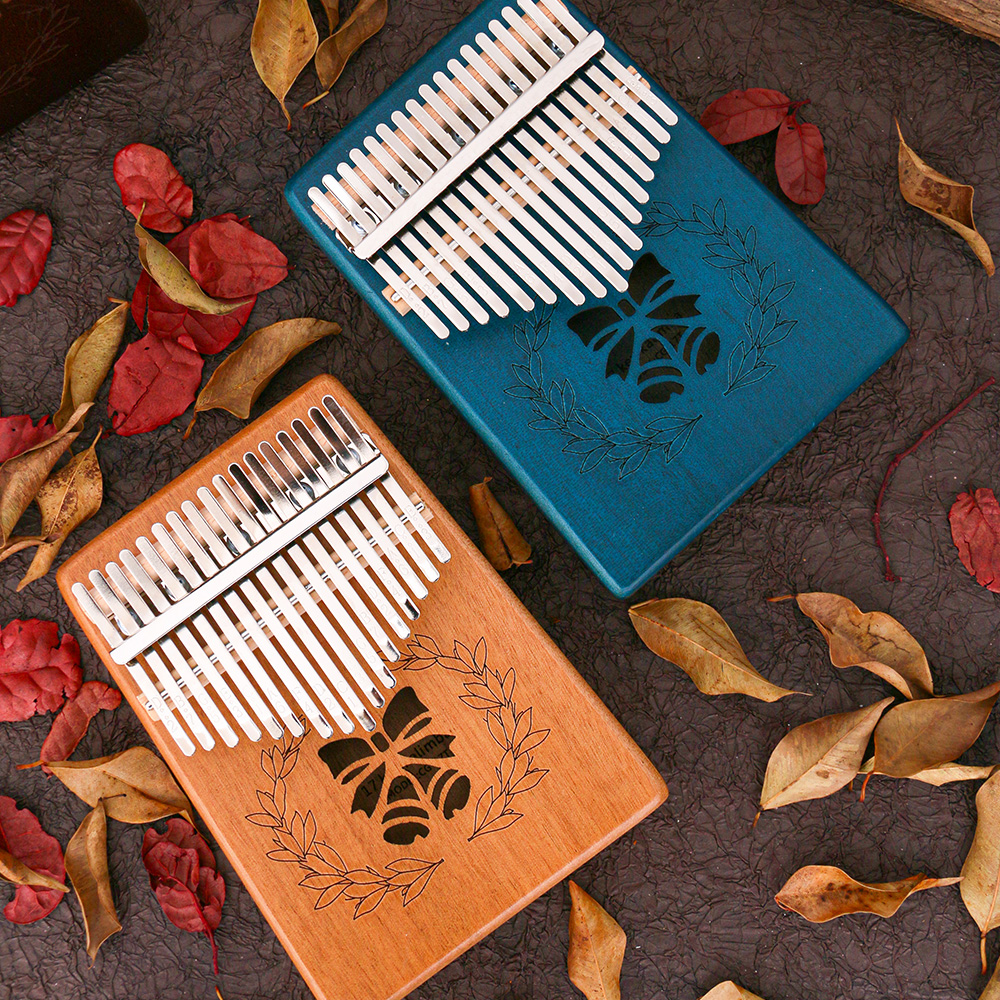 Kalimba оптовая продажа счастливый цветок бревен наручник красное дерево большой палец пианино Kalimba для детей Подарки