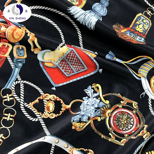 100% полиэстер, 5075 яркая пряжа, гладкая атласная мягкая ткань с цифровой печатью