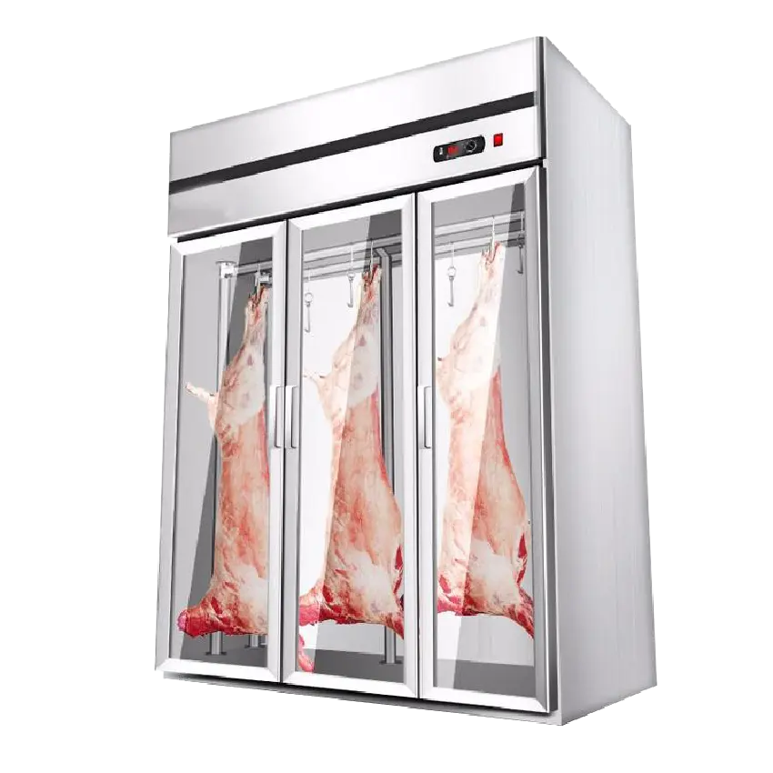 Dry aged meat cabinet refrigerator meat hanging display freezer used for grocery store
