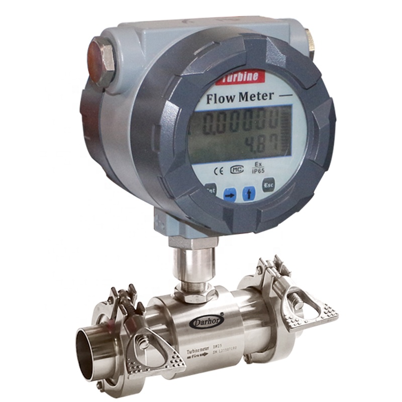 DH500 digital liquid turbine flow meter beer milk flowmeter