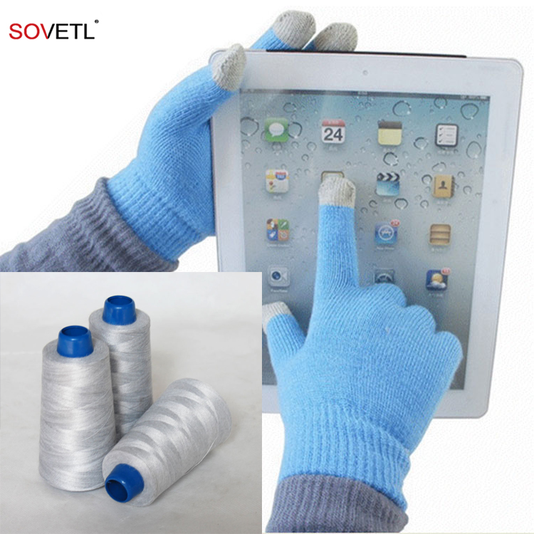 SS Conductive Thread Anti Static Custom Color Stainless Steel Staple Fiber Fabric Garment Conductive Yarn Thread
