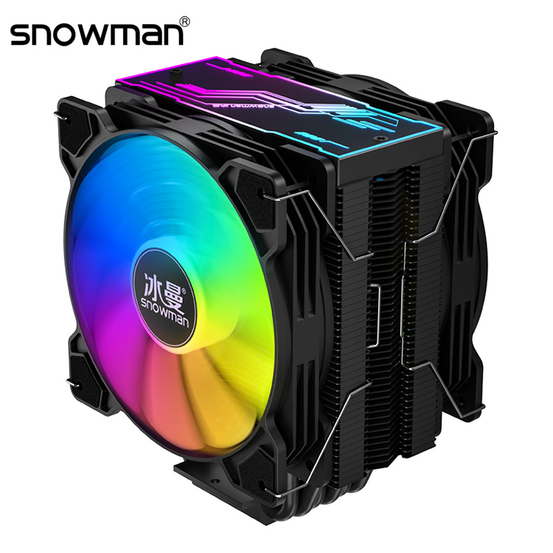 Снеговик 6 тепловых труб 120 мм RGB CPU кулер PWM 4Pin Silent RGB CPU вентилятор охлаждения Intel LGA 2011 1700 1150 1200 AMD AM4 CPU Радиатор