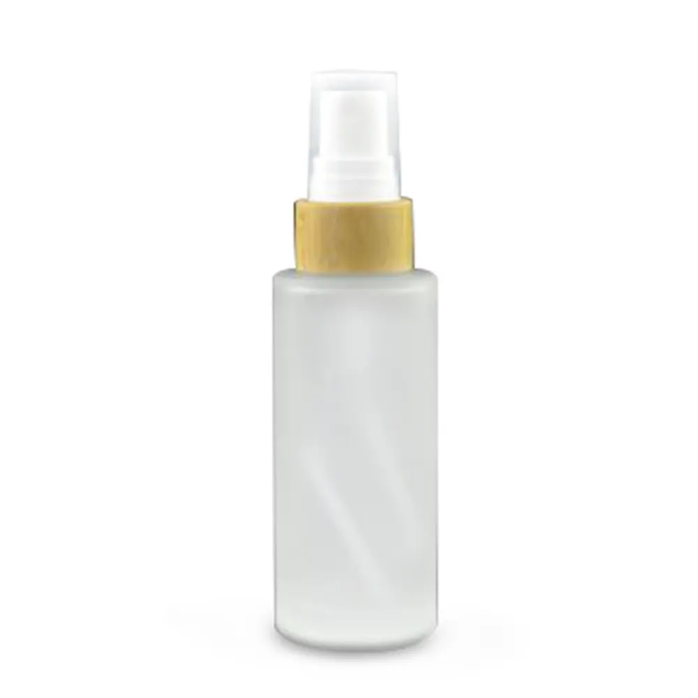 Top quality cosmetic packaging empty 50ml organic bamboo glass spray bottle