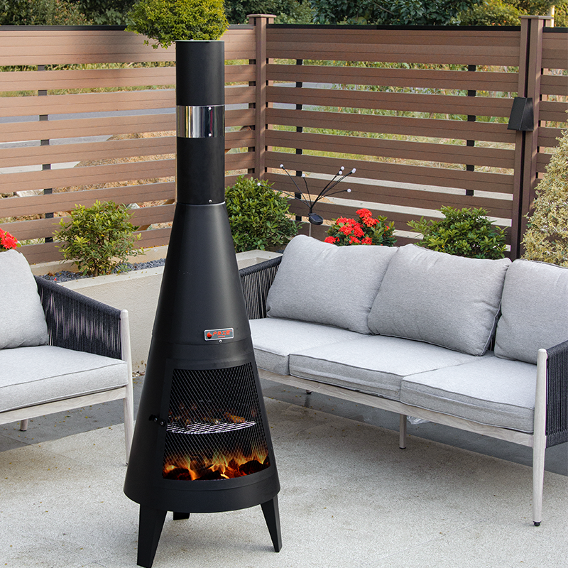 Black Colors Outdoor Firewood Chimeneas Heating Fireplace For Garden Wood Burning Barbecue