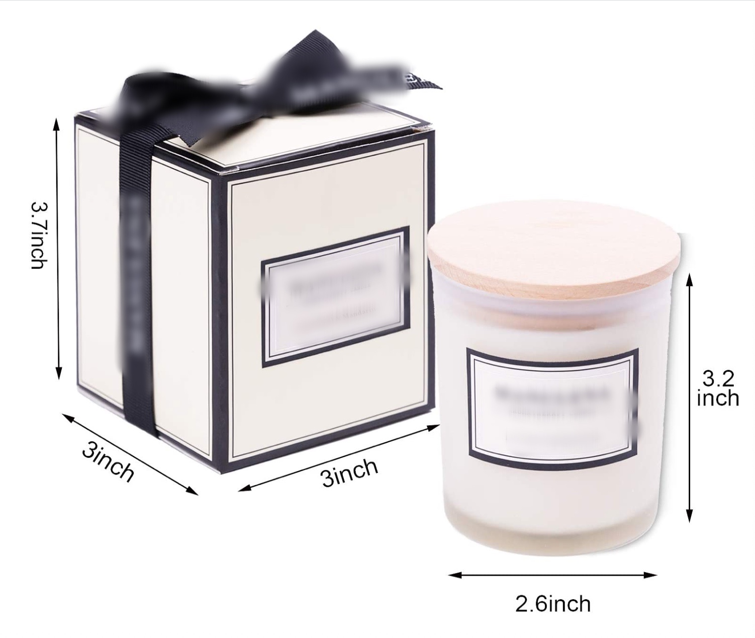 Hot sell luxury custom logo frosted empty glass candle jar with lid and gift box