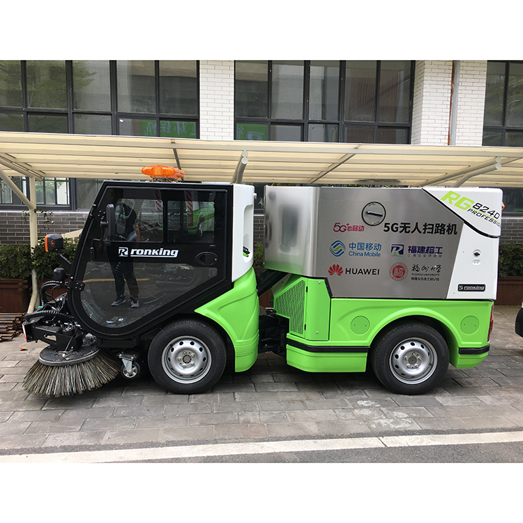 Automatic Warehouse Industrial Outdoor Driving Four Wheel Steering Road Sweeper Cleaning Machine Wet Road Sweeper