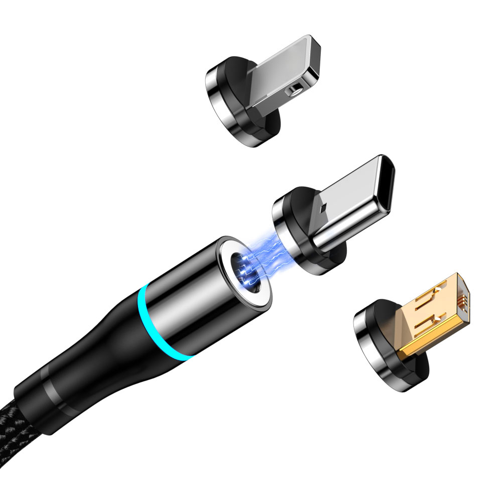 Хит продаж, 3 разъема, 3 в 1, магнитный Usb кабель, быстрая зарядка, Тип C, Micro-USB, высокоскоростной зарядный кабель для Samsung, Android, IOS