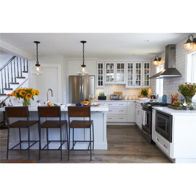 Super Sale Custom Solid Wood Plywood White Shaker Style Kitchen Cabinets for Commercial and Home Use