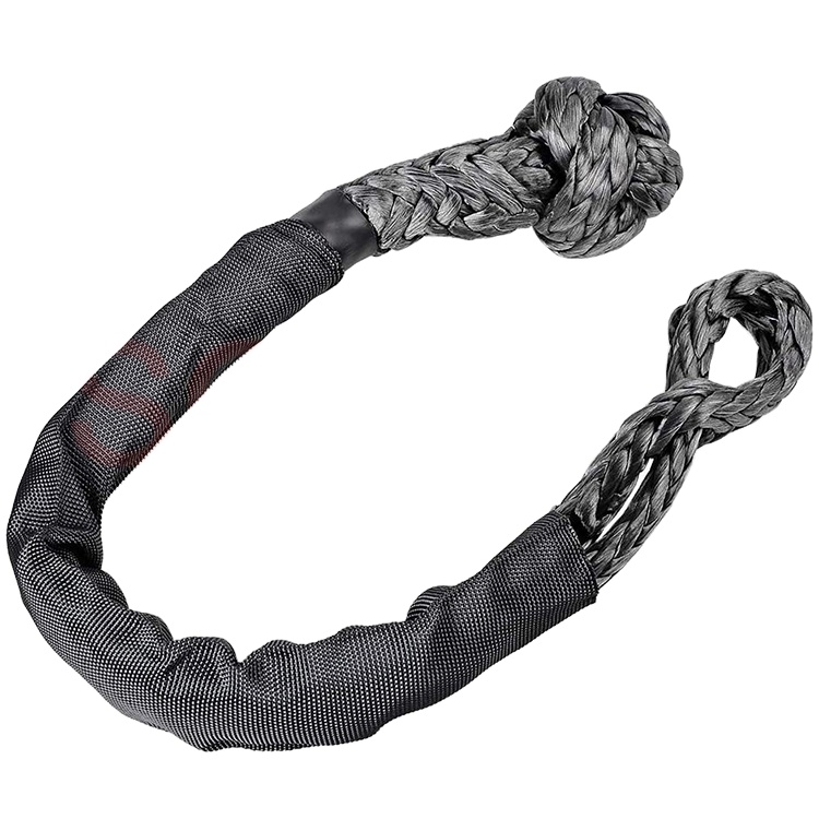 Shackle Recovery Rope with Protective Sleeve - UHMWPE rope for for ATV Truck Towing SUV