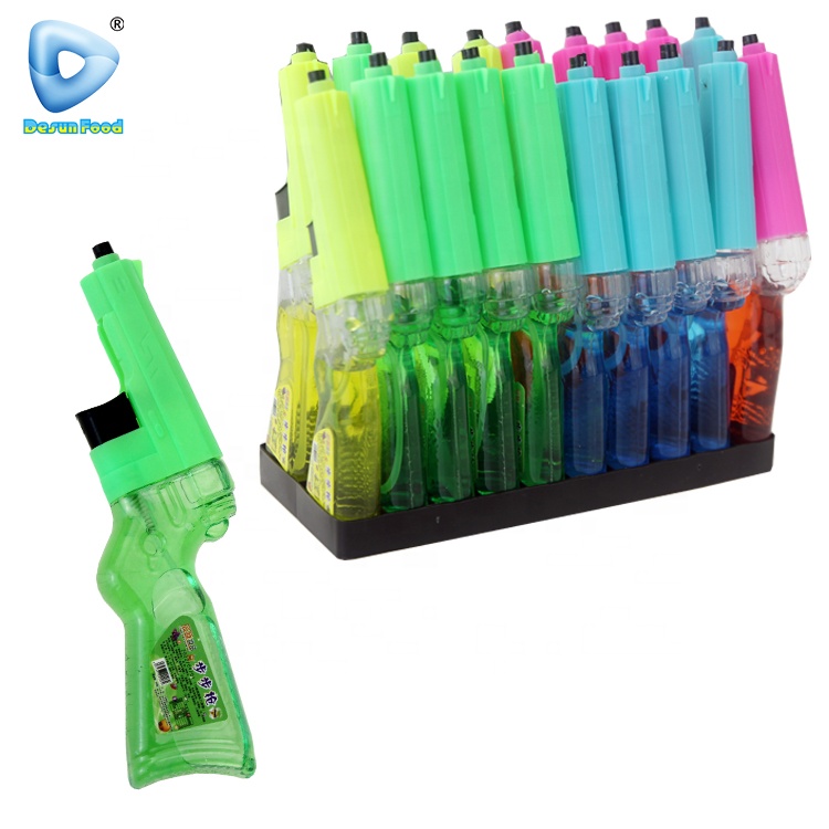Halal plastic colorful big gun shape liquid spray candy