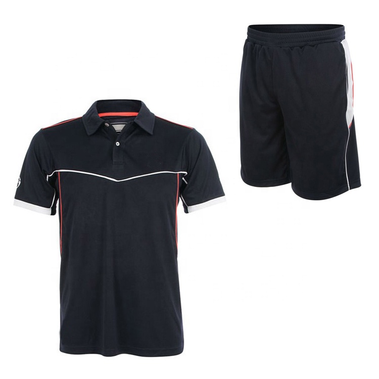 OEM tennis outfit shorts pants and polo Tshirts set men tennis sport wear navy t-shirt for men's tennis