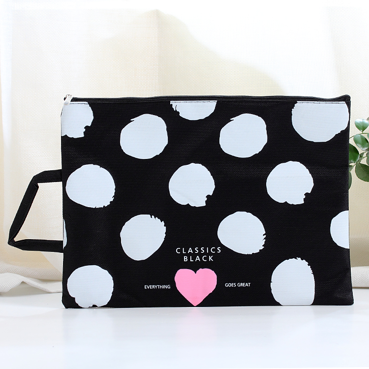 A4 Office File Folder Zip Lock Multicolor Package Cartoon Tote Bag PVC Document Bag