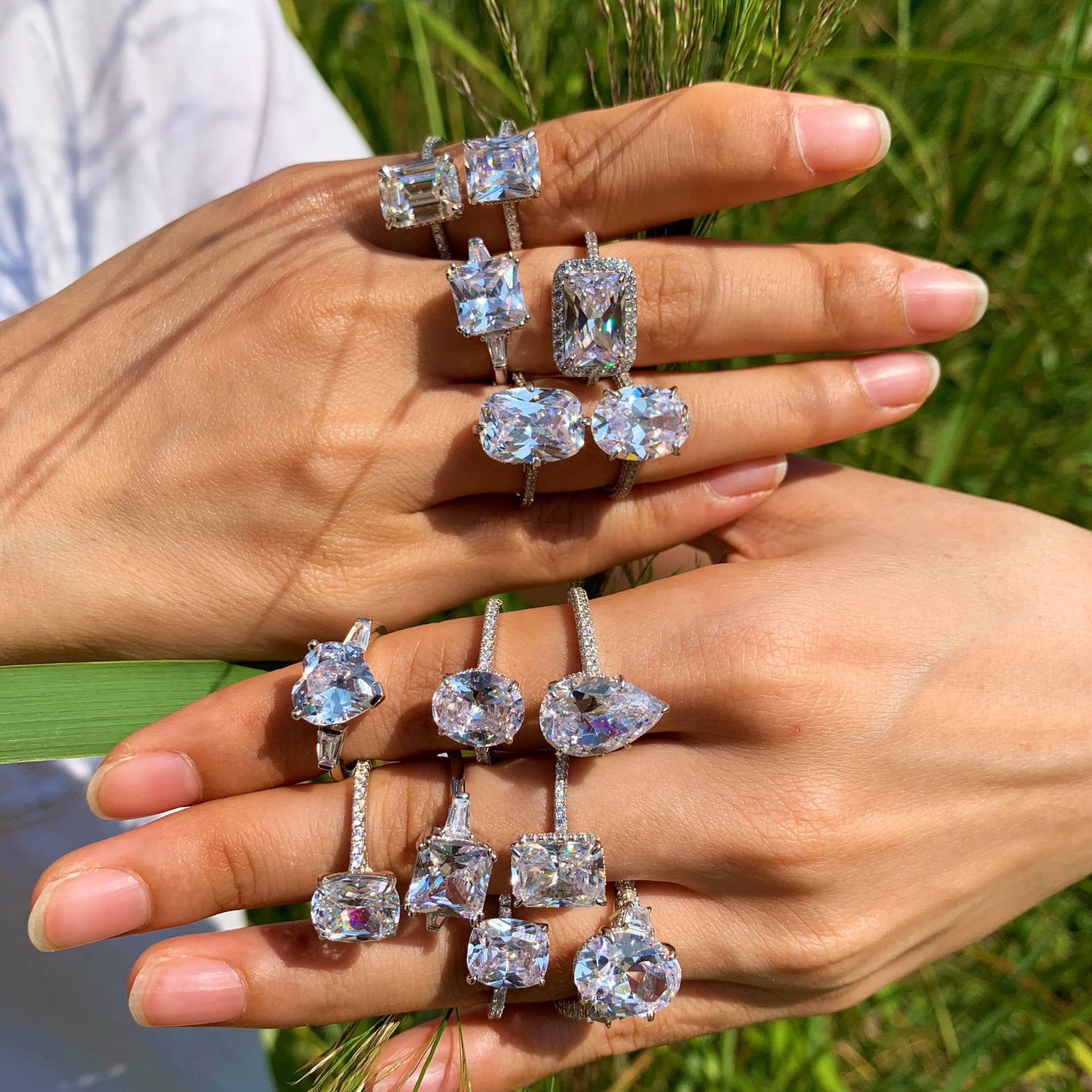Duoying OEM anillos с закрепкой ювелирные изделия Женское Обручальное Кольцо роскошное кольцо из стерлингового серебра 925 пробы изящное кольцо с бриллиантами