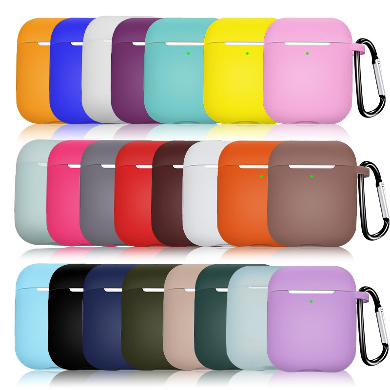 Лидер продаж, новейший чехол для AirPods 2, силиконовый защитный чехол для наушников, противоударный чехол для Airpods 1 2 поколения с крючком
